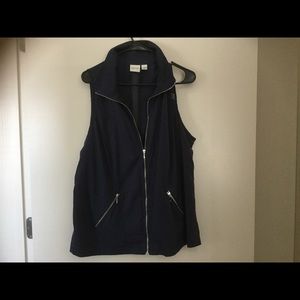 Chico’s  Zenergy sleeveless navy blue vest SZ 2